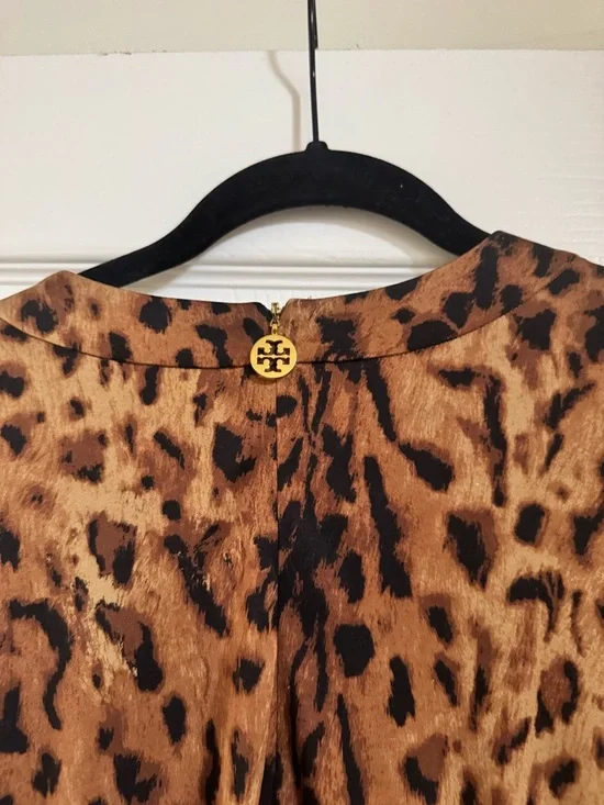 Tory Burch Leopard-Print Long Sleeve Bodycon Dress - Brown & Black - Picture 3 of 4
